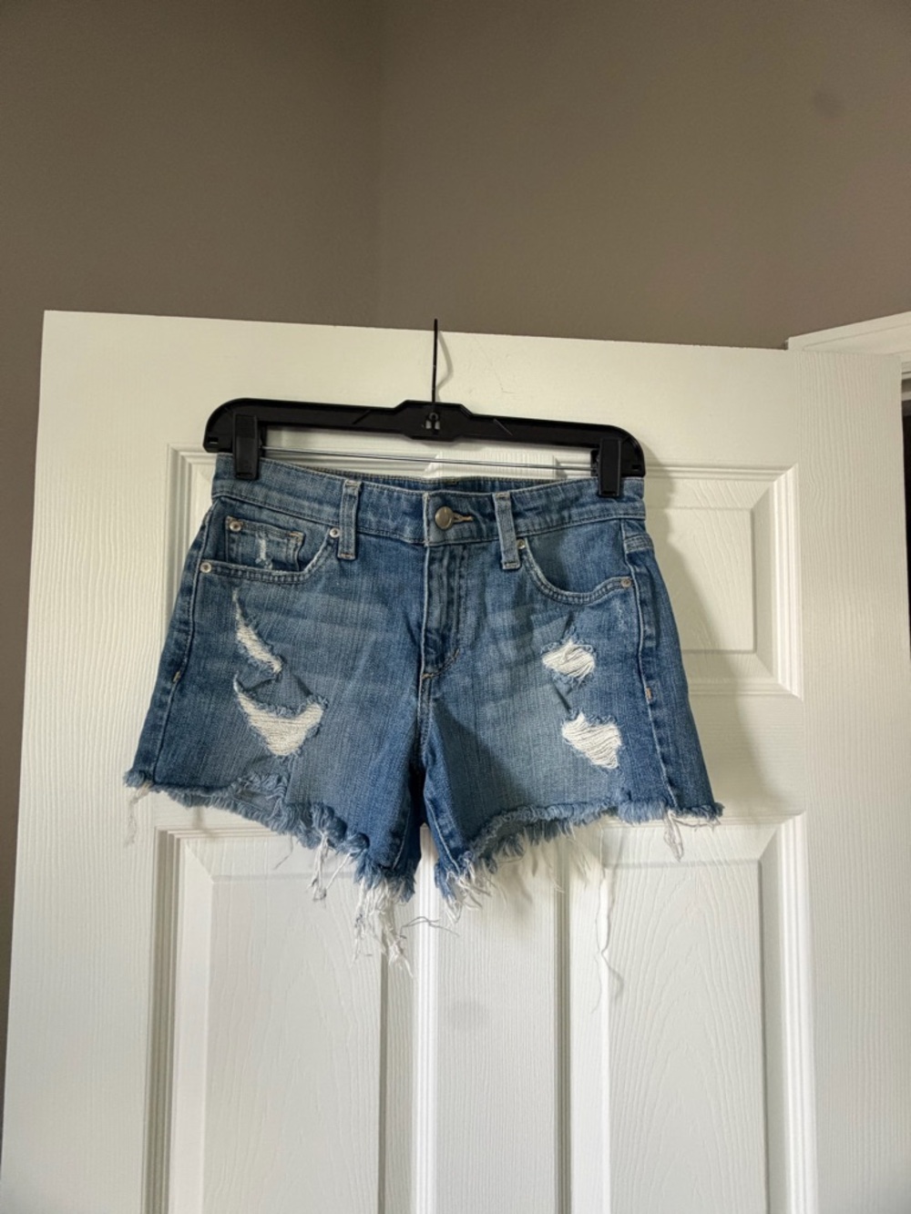 Joe's Jeans Distressed Light Blue Frayed Denim Shorts-The OZZIE 4” cutoff short